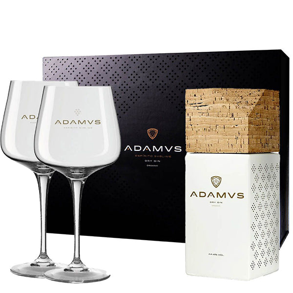 Adamus Dry Gin Organic (Giftbox m/2 glas), ØKO - Trekantens Is